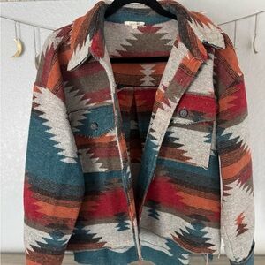 LA MIEL Vibrant Aztec style shacket